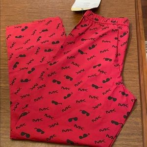 Michael Kors pajama scrub pants red and black